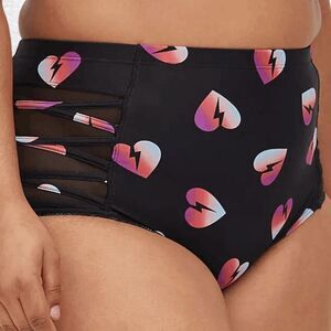 Torrid High Waist Electric Hearts Bikini Bottom – 2X